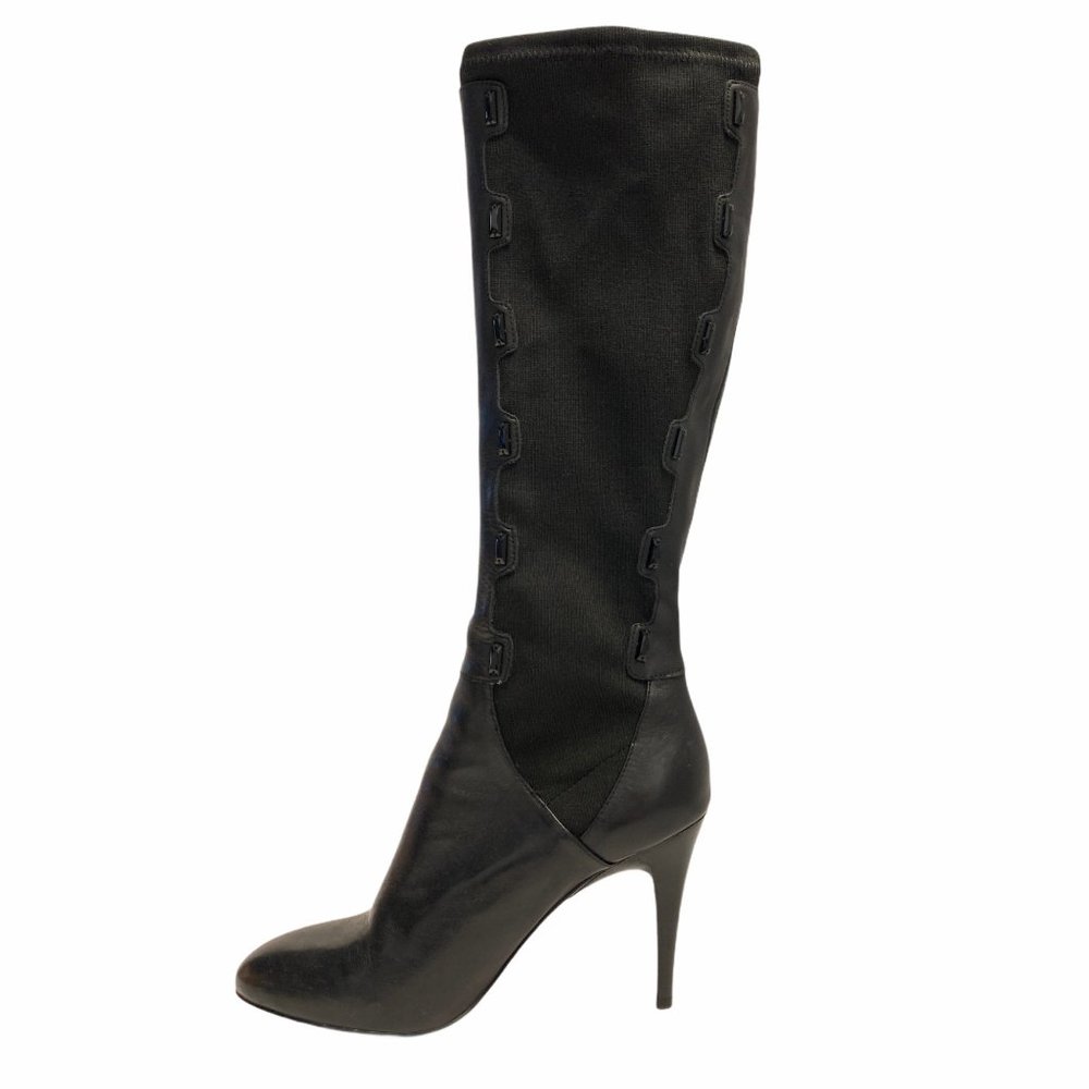 B Makowsky Leather Stretch High Heel Knee High 8.5 - Picture 1 of 9